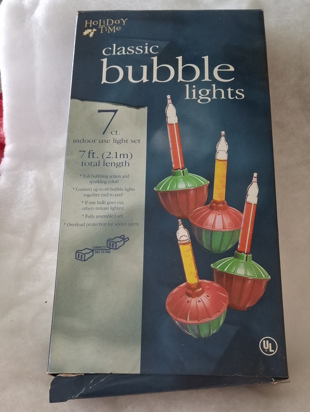 Holiday Time Classic Bubble Lights 7-Light String Lights Red & Green